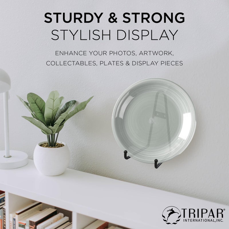 TRIPAR Decorative Scroll Rack, Large Black Display (8 Inch Depth) - Functions as Wall Rack or Tabletop Easel - Lightweight and Durable - Showcase Beautiful Plates, China, Artwork and More - Image 5