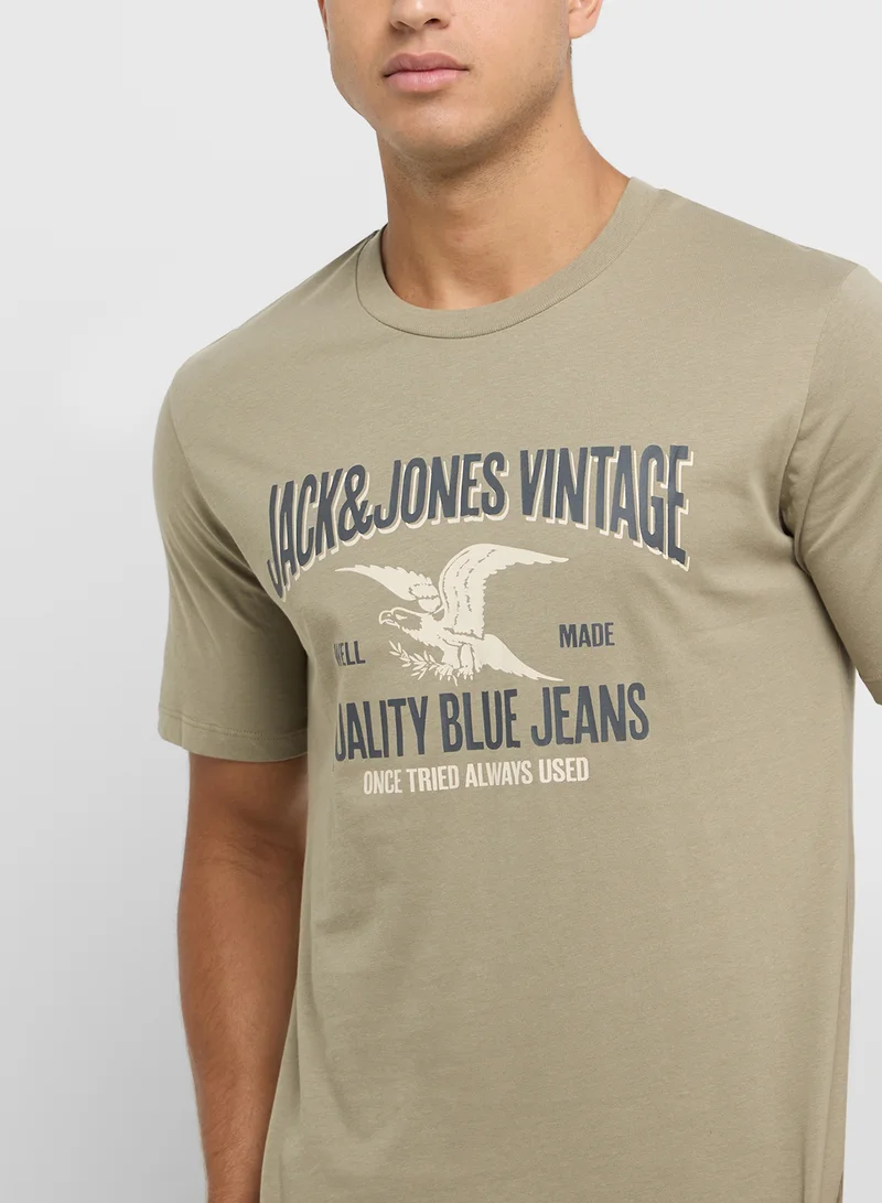 JACK & JONES Jprbluhudson Logo Print  Crew Neck T-Shirt