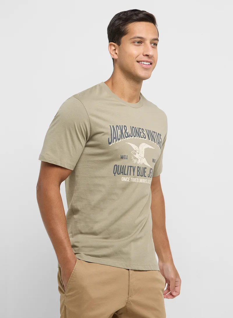 JACK & JONES Jprbluhudson Logo Print  Crew Neck T-Shirt