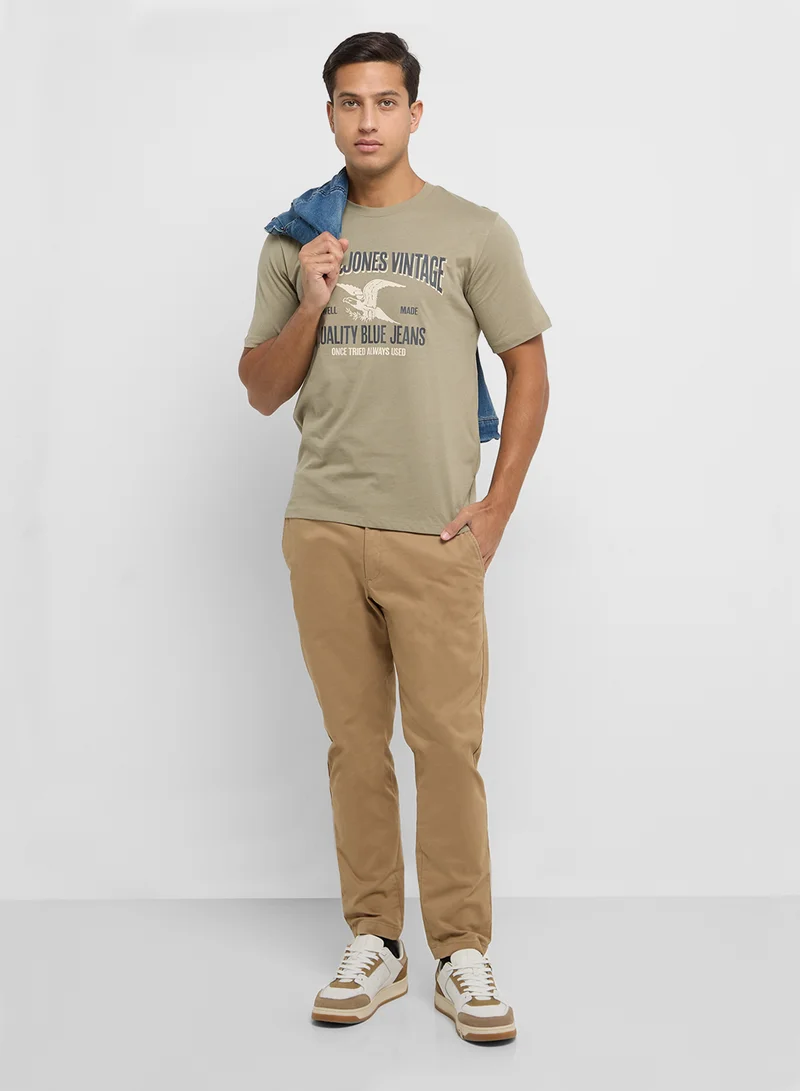 JACK & JONES Jprbluhudson Logo Print  Crew Neck T-Shirt