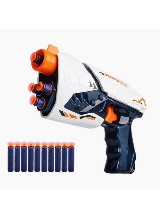 VGRASSP Long Range Shooting Toy Simulation Sound Air Powered Toy Guns Foam Blaster Realistic Battle Toy Guns with 10 Soft Bullets EVA Foam Game Indoor Outdoor Fun - Multicolor - Image 1