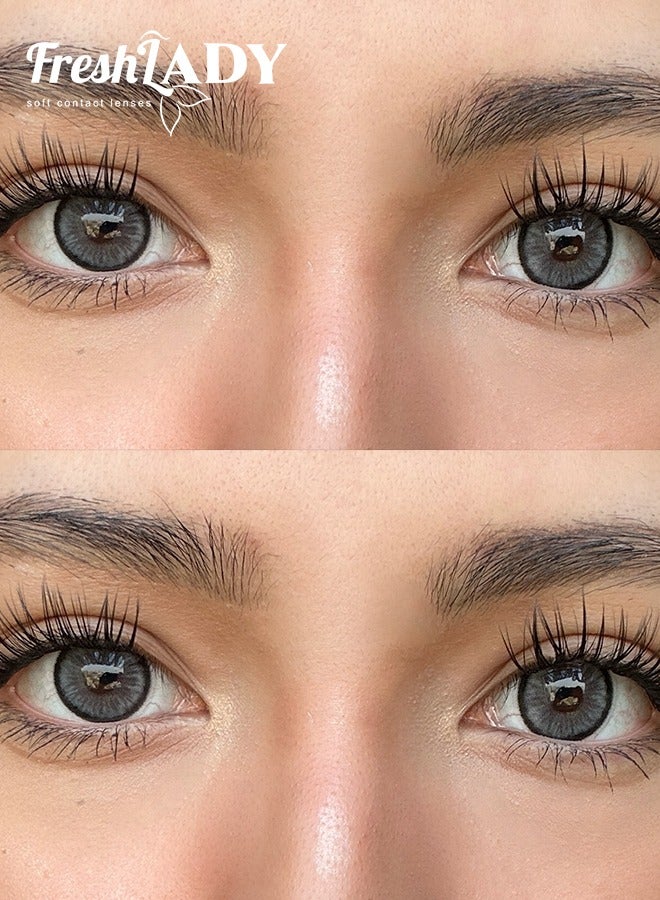 FreshLady Freshlady Dawn Grey 14.50mm Colored Contact Lenses 1 Year Disposable for Daily Wear  - Image 2