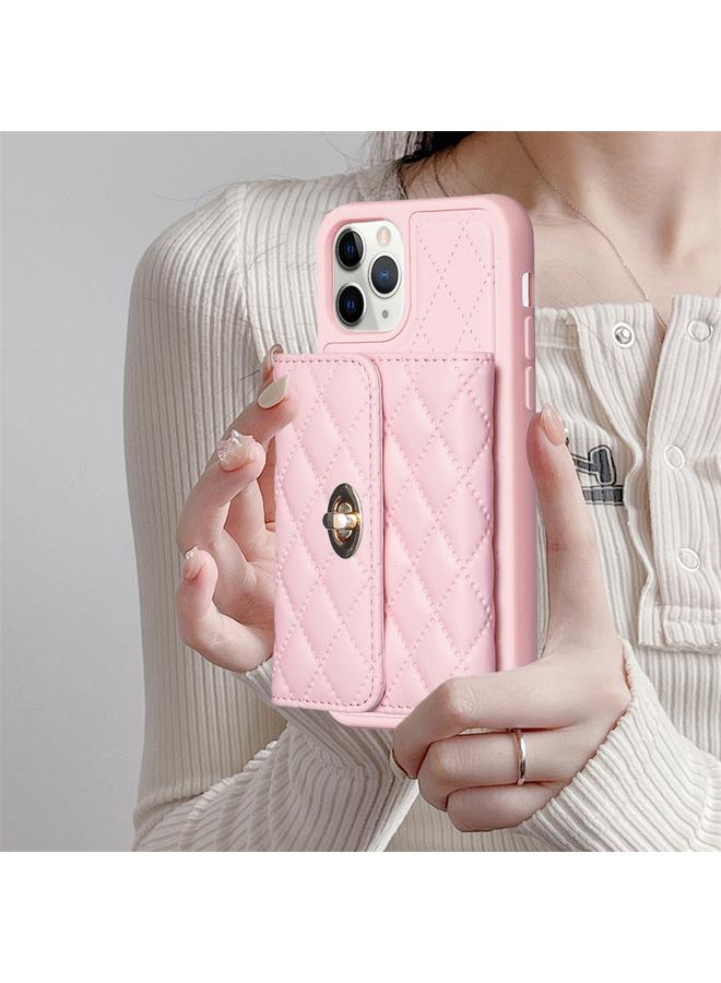 Zaboon Case For iPhone 11 Pro Max Horizontal Metal Buckle Wallet Rhombic Leather Phone Case - Image 2