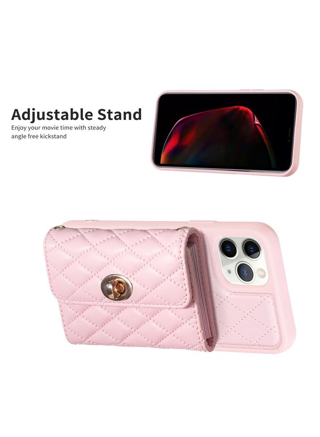 Zaboon Case For iPhone 11 Pro Max Horizontal Metal Buckle Wallet Rhombic Leather Phone Case - Image 5