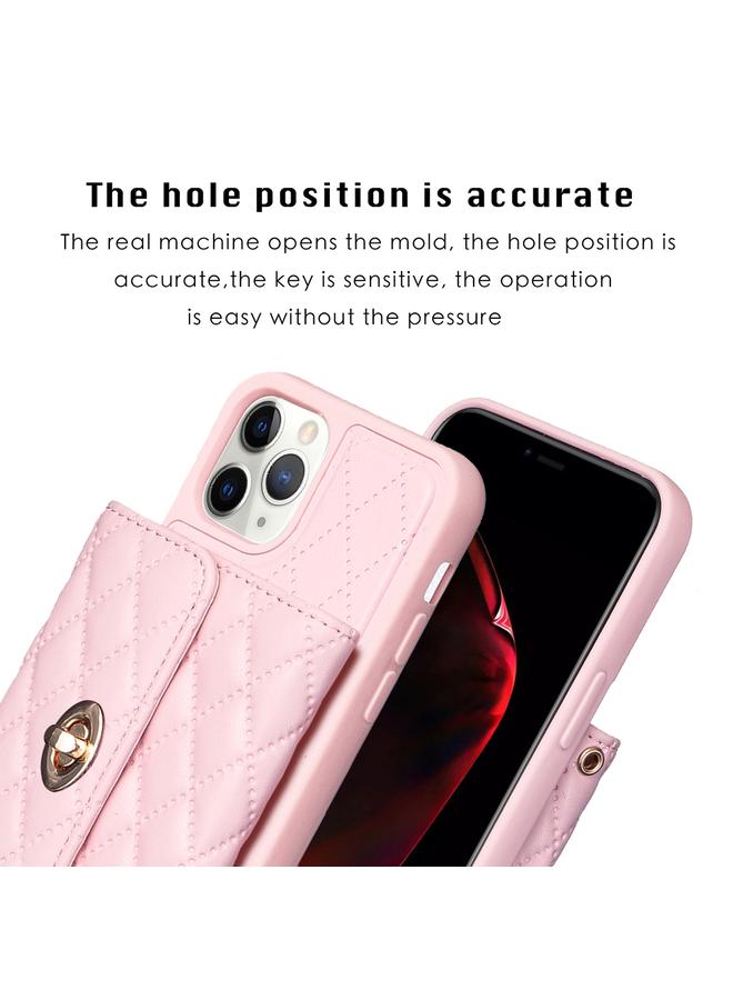Zaboon Case For iPhone 11 Pro Max Horizontal Metal Buckle Wallet Rhombic Leather Phone Case - Image 3
