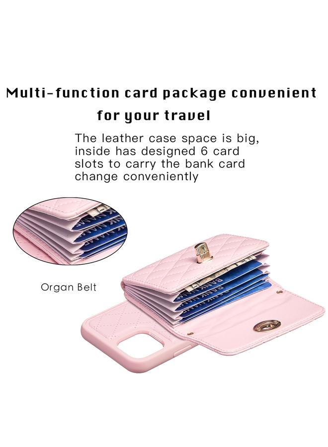 Zaboon Case For iPhone 11 Pro Max Horizontal Metal Buckle Wallet Rhombic Leather Phone Case - Image 4