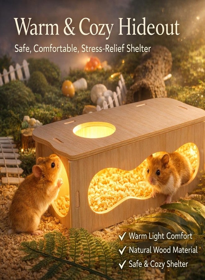 kcrygogo Medium Wooden Hamster Inspired Tunnel with Side & Top Windows Tunnel Toy Dreamy Cloud-Inspired Hideout with Smooth Streamlined Design - Natural Hideout Tube for Dwarf and Syrian Hamsters, Gerbils - Image 4