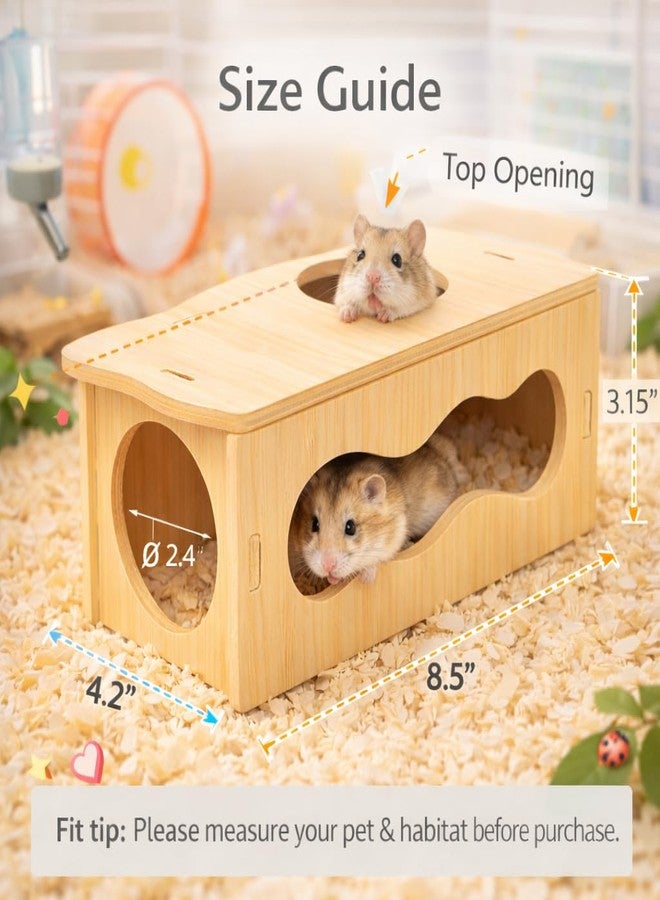 kcrygogo Medium Wooden Hamster Inspired Tunnel with Side & Top Windows Tunnel Toy Dreamy Cloud-Inspired Hideout with Smooth Streamlined Design - Natural Hideout Tube for Dwarf and Syrian Hamsters, Gerbils - Image 2