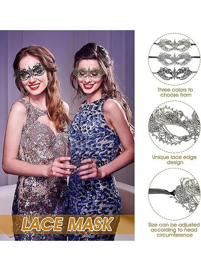 3 قطع من أقنعة التنكر للبالغين، أقنعة دانتيل ممتعة غامضة، غطاء رأس دانتيل للنساء والرجال - Image 3
