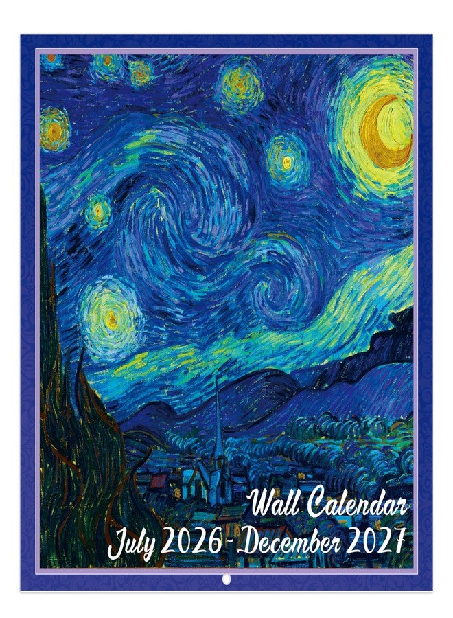 Journaltastic Wall Calendar 2026-2027 - Calendar 2026-2027, 18-Month Monthly Wall Calendar 2026-27 from Jul. 2026 - Dec. 2027, 12" x 24" (Open), Unruled Blocks - Art Paintings - Image 1