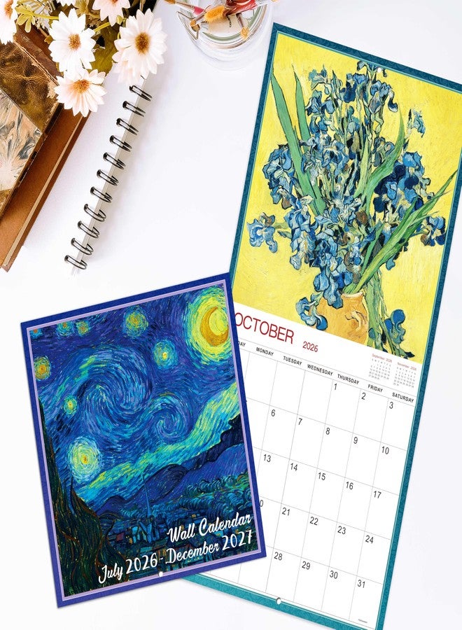 Journaltastic Wall Calendar 2026-2027 - Calendar 2026-2027, 18-Month Monthly Wall Calendar 2026-27 from Jul. 2026 - Dec. 2027, 12" x 24" (Open), Unruled Blocks - Art Paintings - Image 2