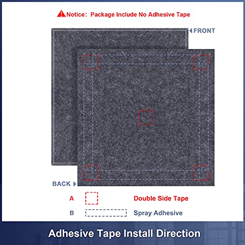 DEKIRU Upgraded 12 Pack Acoustic Panels, 12 X 12 X 0.4 Inches Sound Proofing Studio Foam Padding High Density Bevled Edge Tiles Soundproofing Panels, Great for Wall Decoration and Acoustic Treatment - Image 4