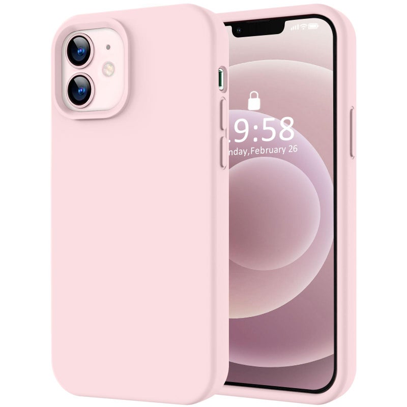 LOVE 3000 Designed for iPhone 12 CaseiPhone 12 Pro Case Premium Silicone with Soft AntiScratch Microfiber Lining Shockproof Protective Phone Case for Men Women Girls 61 Chalk Pink - Image 2