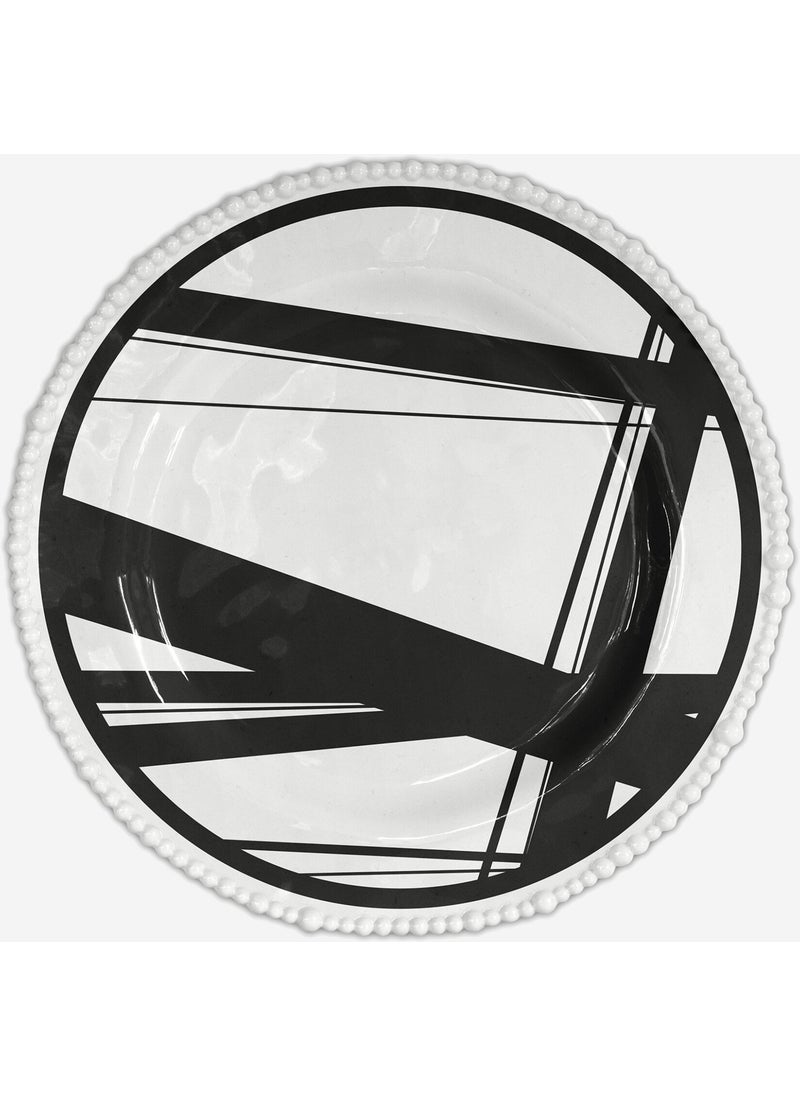 Baci milano Black and White Melamine Dinner Plate 28 cm 