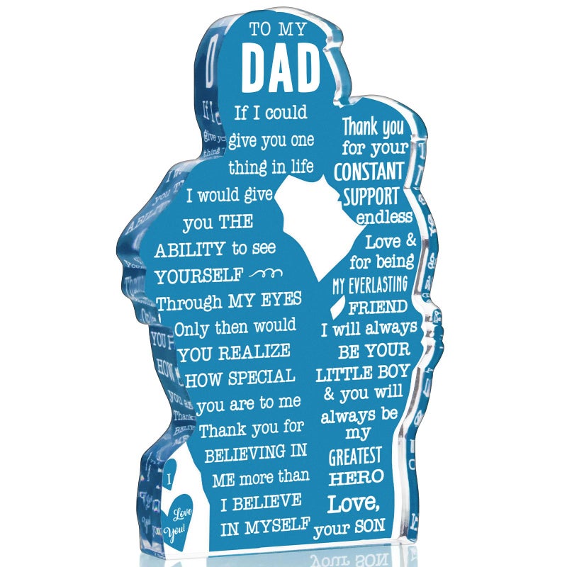 TuSuQing Dad Birthday Gifts from Son Christmas Gifts for Dad Unique Birthday Present Ideas for Father Daddy New Dad Best Dad Ever Gifts Father's Day Gifts Dad Acrylic Plaque Sign - Image 1