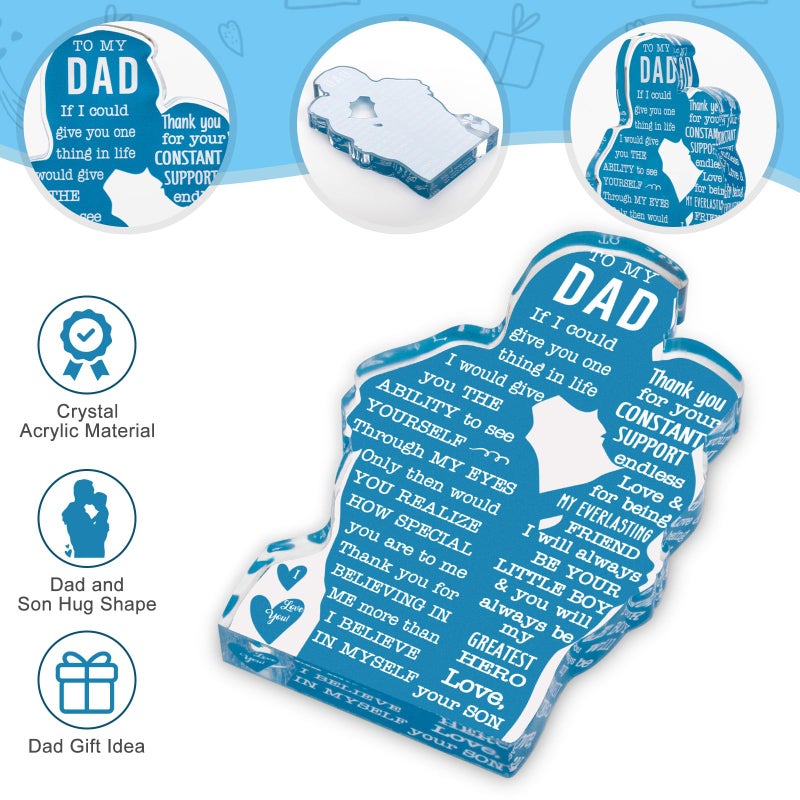 TuSuQing Dad Birthday Gifts from Son Christmas Gifts for Dad Unique Birthday Present Ideas for Father Daddy New Dad Best Dad Ever Gifts Father's Day Gifts Dad Acrylic Plaque Sign - Image 2