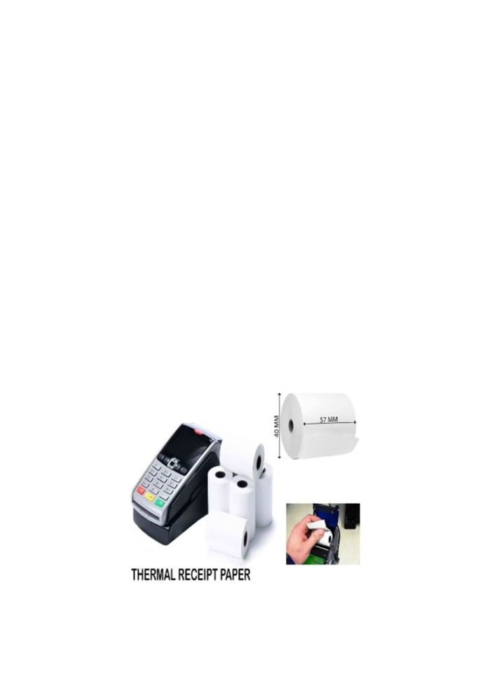 Generic Cash Register Paper 57x40 mm Printed thermal POS Paper Receipt 10 Rolls  - Image 1