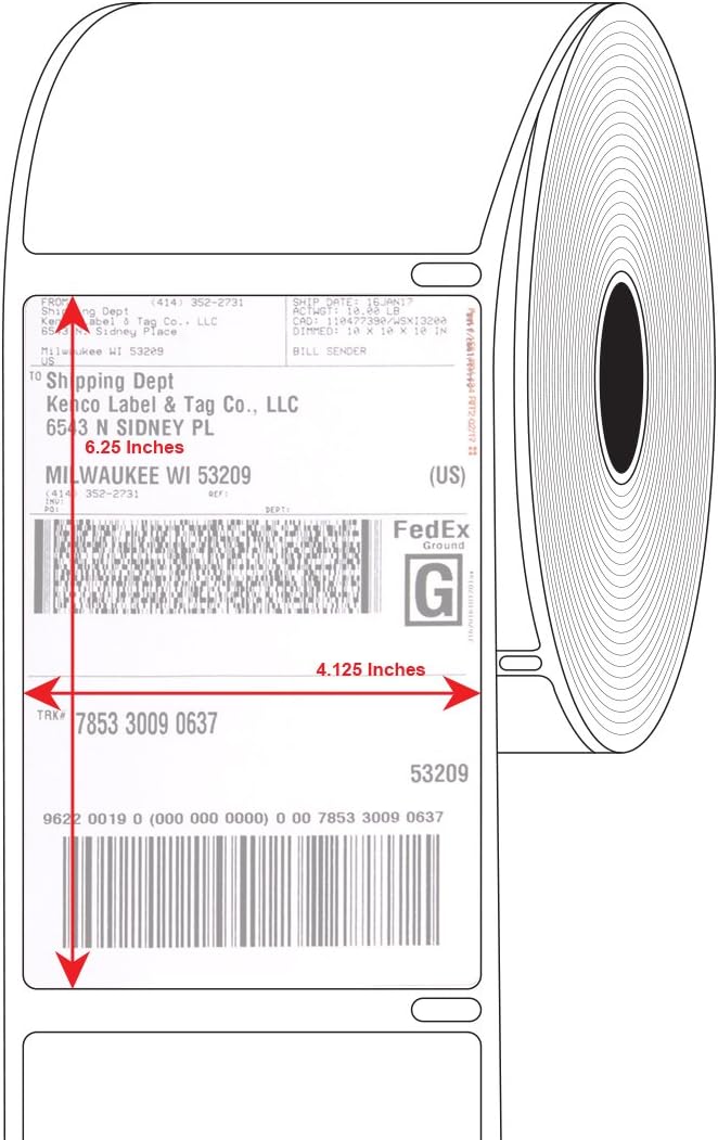 KENCO 4" x 6" Compatible with Dymo® 4XL Postage Shipping Labels, Compatible with Dymo® 1744907 (1 Roll - 220 Labels Per Roll) (1 Pack) - Image 4