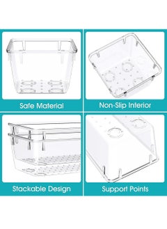 Uwals 28 PCS Clear Plastic Drawer Organizers Set, 4 Size Desk Drawer Organizer Trays for Makeup, Jewelry, Kitchen Utensils, Gadgets and Office Accessories  - Image 3