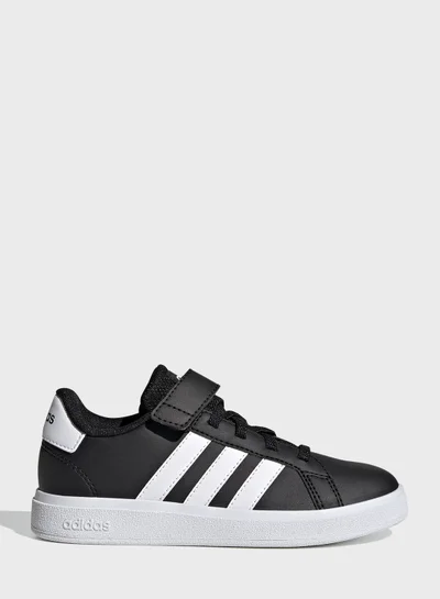 adidas حذاء Grand Court ذو رباط مطاطي وحزام علوي