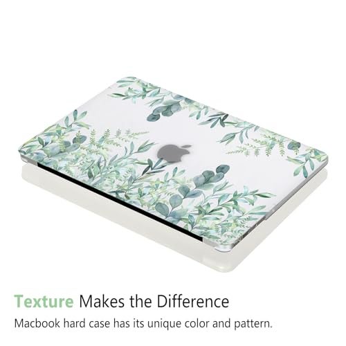 iDonzon Case for MacBook Air 13-inch Laptop M5 M4 M3 M2 A3449 A3240 A3113 A2681 2026-2022 Release with Touch ID, 3D Effect Matte Clear See Through Hard Cover&Keyboard Cover, Green Plants - Image 4