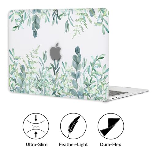 iDonzon Case for MacBook Air 13-inch Laptop M5 M4 M3 M2 A3449 A3240 A3113 A2681 2026-2022 Release with Touch ID, 3D Effect Matte Clear See Through Hard Cover&Keyboard Cover, Green Plants - Image 5