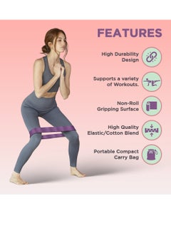 ENDLESS  EL1044 Resistance Loop Bands Set of 3 Pcs With Light, Medium and Heavy Resistance Level | Material : Cotton | For Squats, Stretching, Hip & Glute Heavy Workouts for Men & Women  - Image 2