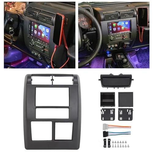 HECASA Double Din Dash Kit Compatible with 1997-2002 Jeep Wrangler TJ Radio Stereo Dash Bezel Install Kit - Image 1