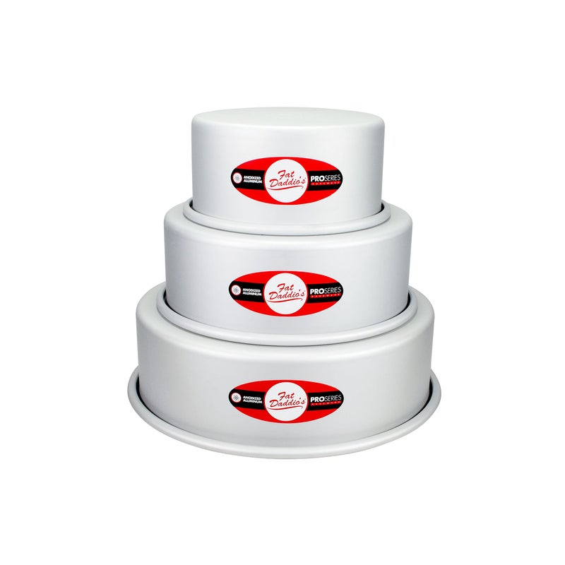 Fat Daddio's Anodized Aluminum 3-Tiered Round Cake Pan Set - Image 1