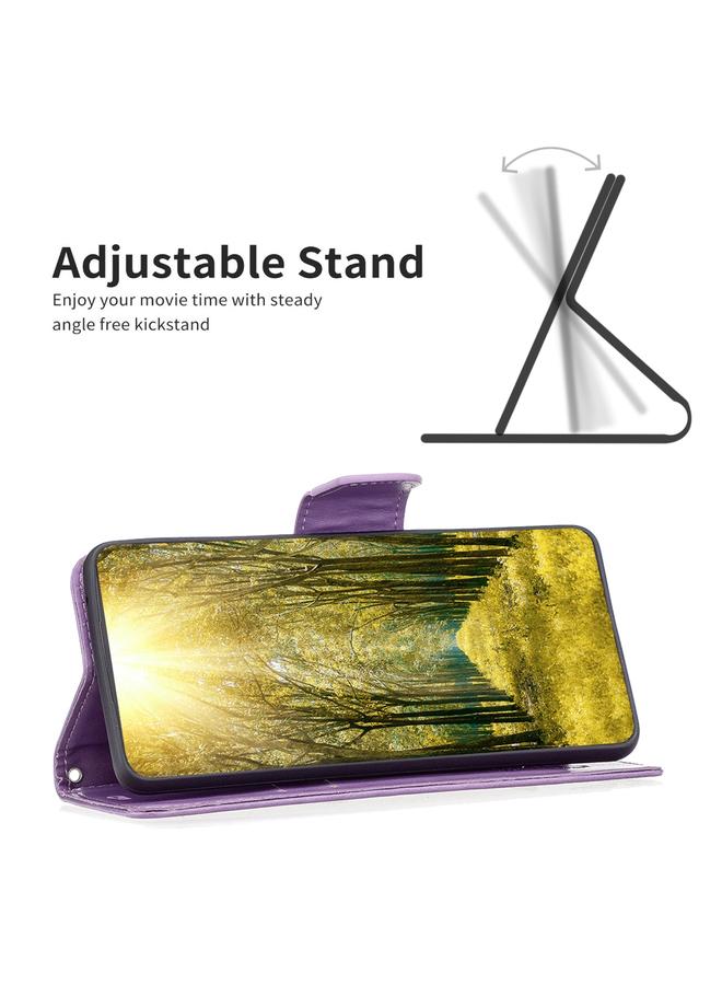 S-TOP Case For Samsung Galaxy A54 5G Embossing Two Butterflies Pattern Leather Case - Image 5