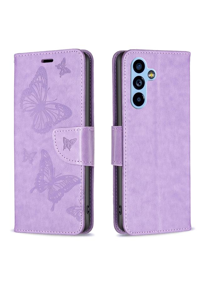 S-TOP Case For Samsung Galaxy A54 5G Embossing Two Butterflies Pattern Leather Case - Image 1