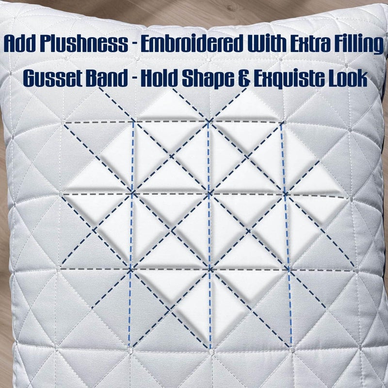 Slybear Pillows Standard Size Set of 2 Cooling Hotel Luxury Bed Pillows for Sleeping 2 Pack, Supportive Breathable Down Alternative Gusset Standard Pillow for Side Stomach or Back Sleepers - Image 4