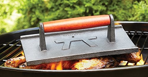 Outset Cast Iron, 5 x 9 x 2.75 inches, Rectangular Grill Press - Image 3