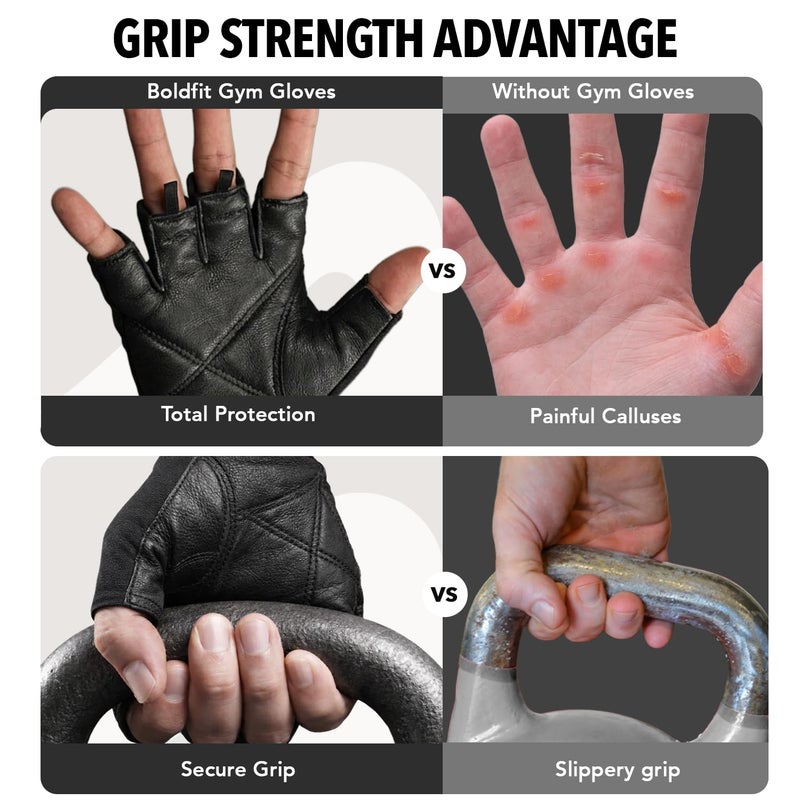 BOLDFIT Gym Gloves for Men Workout Unisex Hand Gloves for Gym for Men & Women with Wrist Support for Weightlifting, Workout Comfortable Fit Bike Riding, Cycling Handgloves - Warrior Black - Image 5
