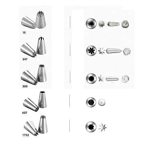 Hendiy Large Piping Cakes Decoration Set Nozzles Tips Piping Kit for Pastry Cupcakes Cakes Cookies Decorating Stainless Steel Kitchen Gadgets Decor (5 Pieces/set) - Image 4