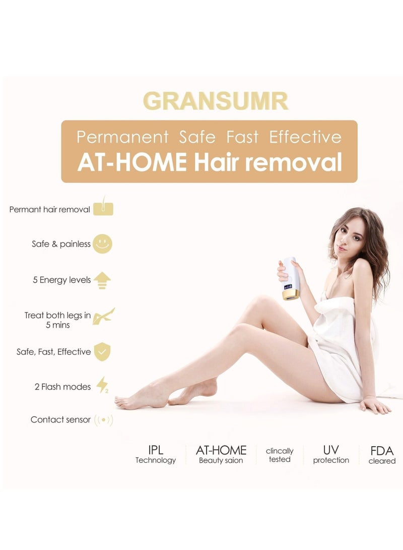 Excefore Laser Hair Removal for Women and Men, at-Home IPL Hair Removal, Permanent Painless Best Hair Remover Device for Face Bikini Line Armpit Leg Back, Corded - Image 3