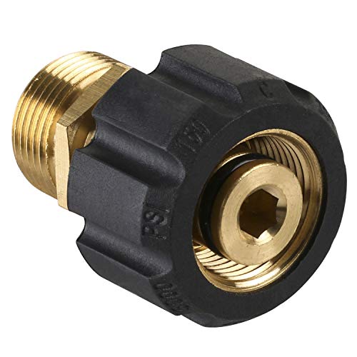 M MINGLE Pressure Washer Adapter, Metric M22 15mm Female Thread to M22 14mm Male Fitting, 4500 PSI - Image 5