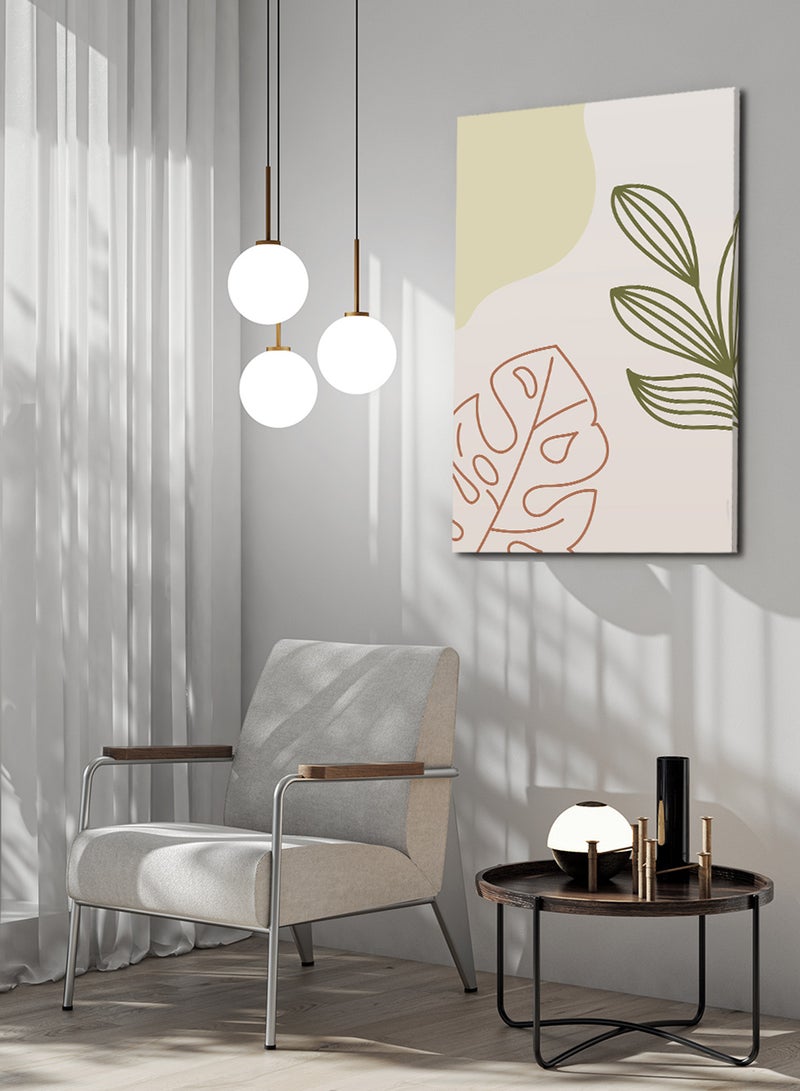 LOWHA Canvas Wall Art Stretched Over Wooden Frame with Botanical Boho Style Painting - Image 3
