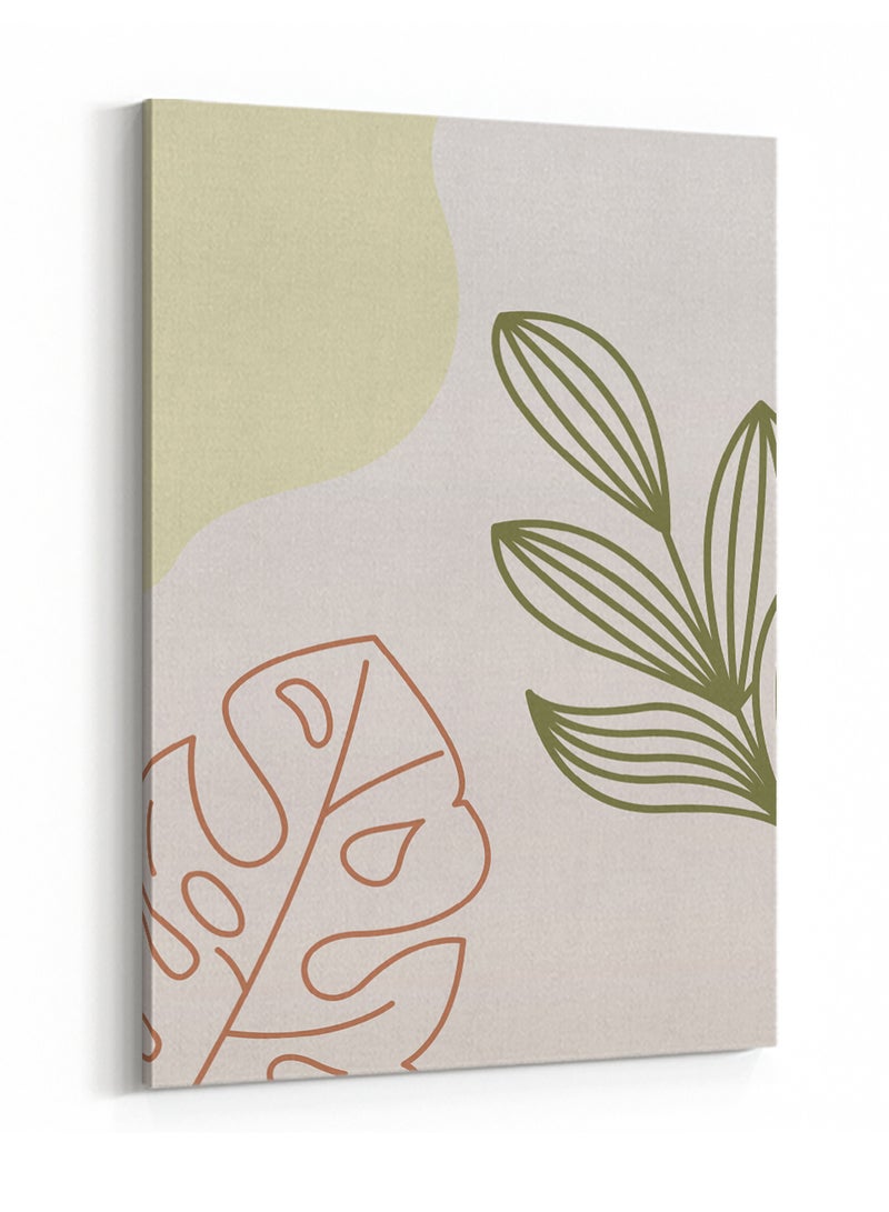 LOWHA Canvas Wall Art Stretched Over Wooden Frame with Botanical Boho Style Painting - Image 4