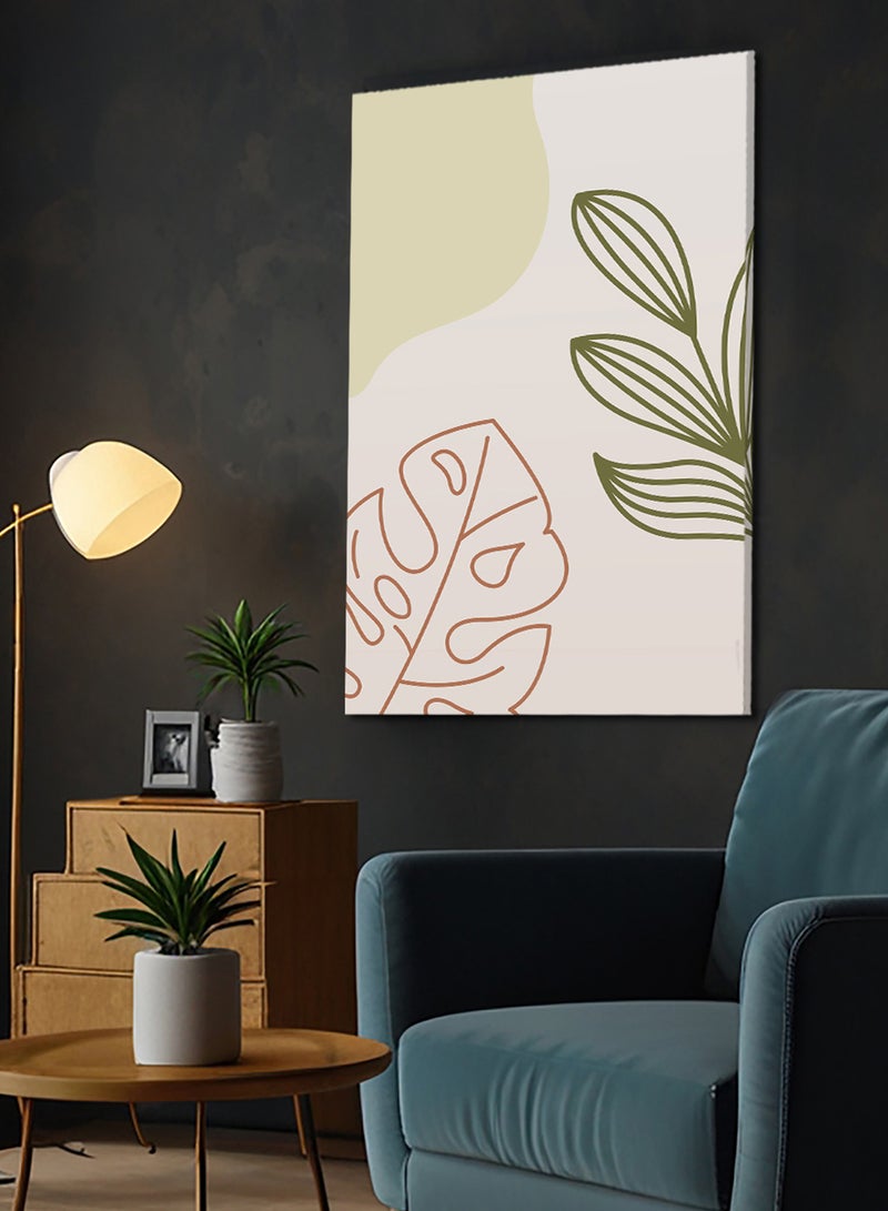 LOWHA Canvas Wall Art Stretched Over Wooden Frame with Botanical Boho Style Painting - Image 2