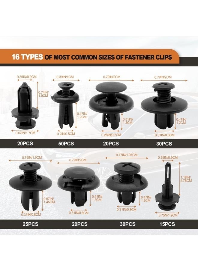 Generic 635PCS Auto Fasteners Car Push Retainer Clips Nylon per Fender Rivets, 16 Most Popular Sizes with 10 Cable Ties Fasteners  - Image 3