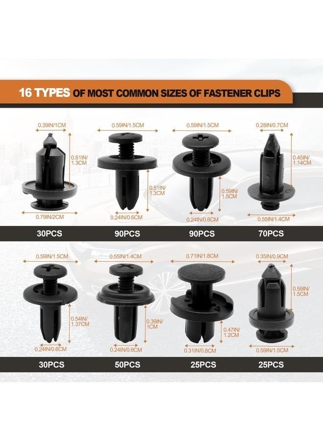 Generic 635PCS Auto Fasteners Car Push Retainer Clips Nylon per Fender Rivets, 16 Most Popular Sizes with 10 Cable Ties Fasteners  - Image 2