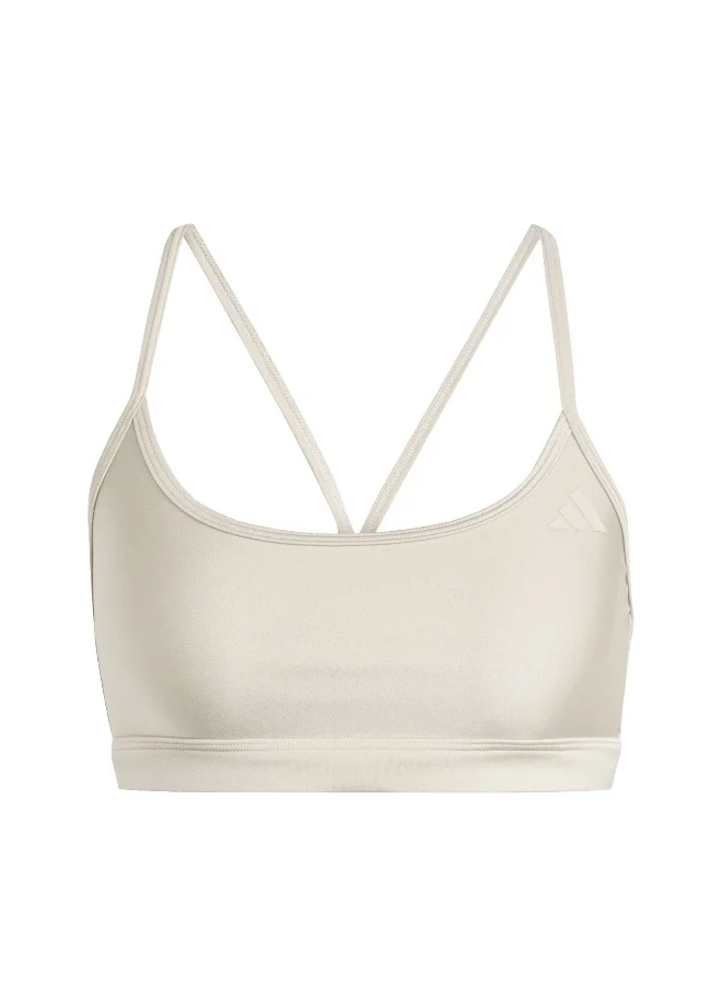 adidas Aero Ls Bra Grey Training Bra For Women XS A-B