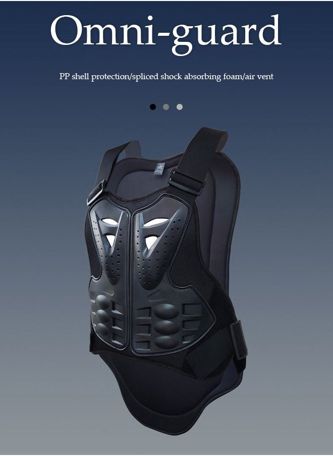 DUNISO Adjustable Motorcycle Armor Suit with Reflective Stripe,Mountain Bike Cyclecross Chest Protect Gear,Motorbike Protective Jacket with Chest Back Spine Armor Knee Elbow Protection Pad for Motocross Cycling Skateboarding,XL,Black  - Image 5