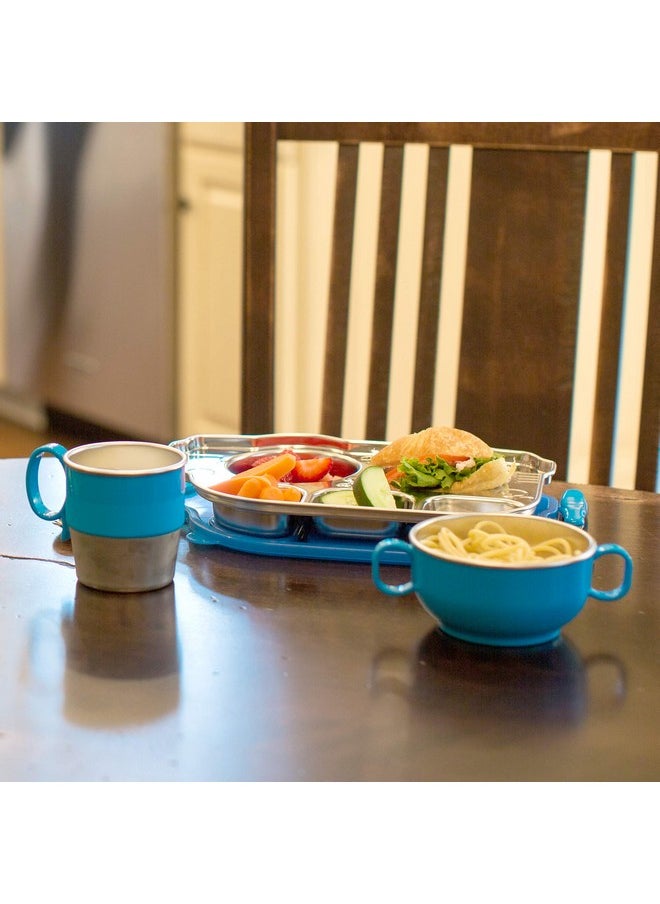 Innobaby Din Din Smart Stainless Steel Cup (9 Oz) With Handle For Babies Toddlers And Kids. Bpa Free Blue  - Image 3