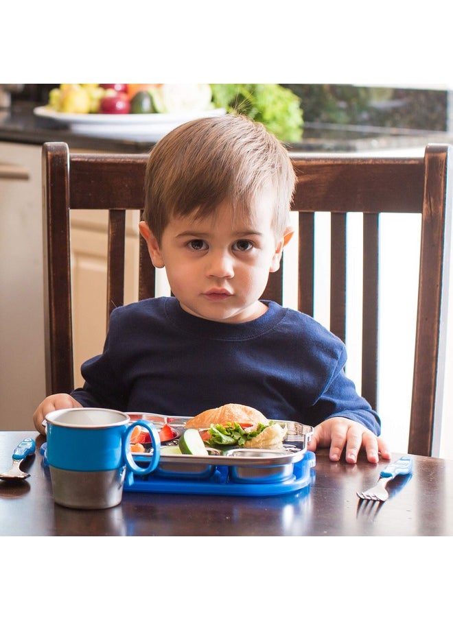 Innobaby Din Din Smart Stainless Steel Cup (9 Oz) With Handle For Babies Toddlers And Kids. Bpa Free Blue  - Image 4