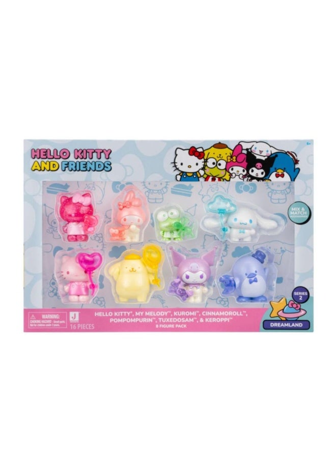 Sanrio مجموعة دريم لاند سانريو هالو كيتي وأصدقائها السلسلة 2 من 8 شخصيات (5 سم، 16 قطعة) - Image 1