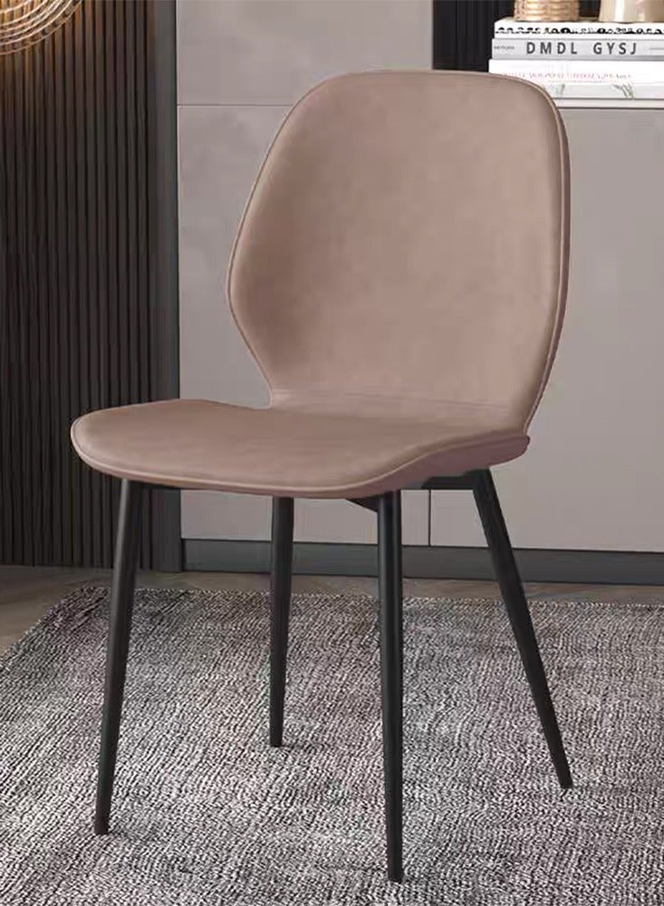 لاني التصميم الحديث للأقمشة كرسي الطعام، أثاث مقعد مطبخ مريح، براون قطعة واحدة - Image 1