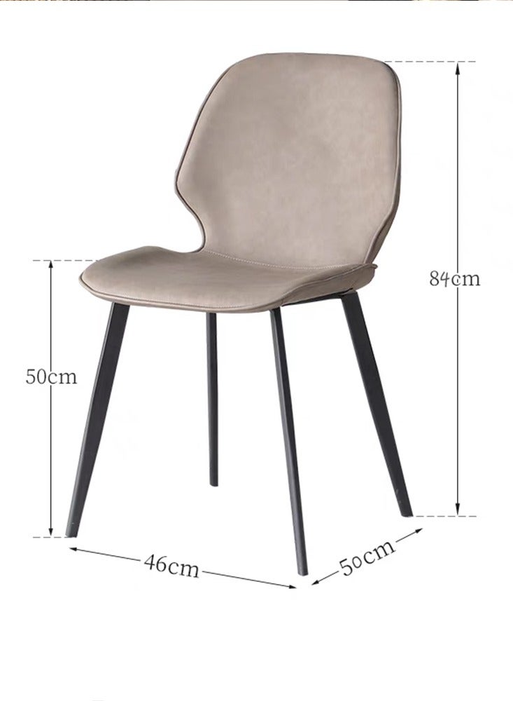 لاني التصميم الحديث للأقمشة كرسي الطعام، أثاث مقعد مطبخ مريح، براون قطعة واحدة - Image 2