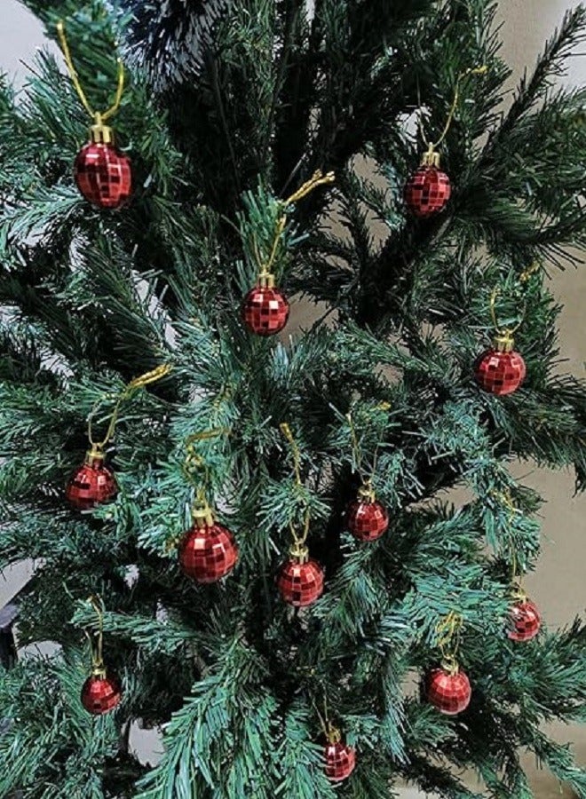 12 pcs 3 cm Christmas Ball Bauble Ornaments Xmas Tree Hanging Decorations - Red - Image 2